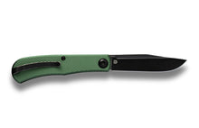 "Lab" Front Flipper in Blackwash 154CM + Green & Black Aluminum