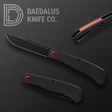 "Lab" Front Flipper in Blackwash 154CM + Black & Red Aluminum