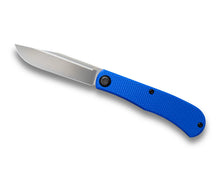 "Lab" Front Flipper in 154CM Satin + Blue & Black Aluminum