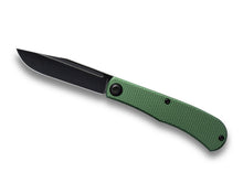 "Lab" Front Flipper in Blackwash 154CM + Green & Black Aluminum