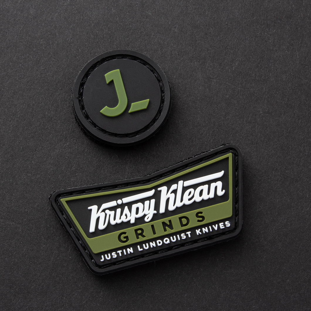 PVC Patch Pair Krispy Klean Grinds & JL